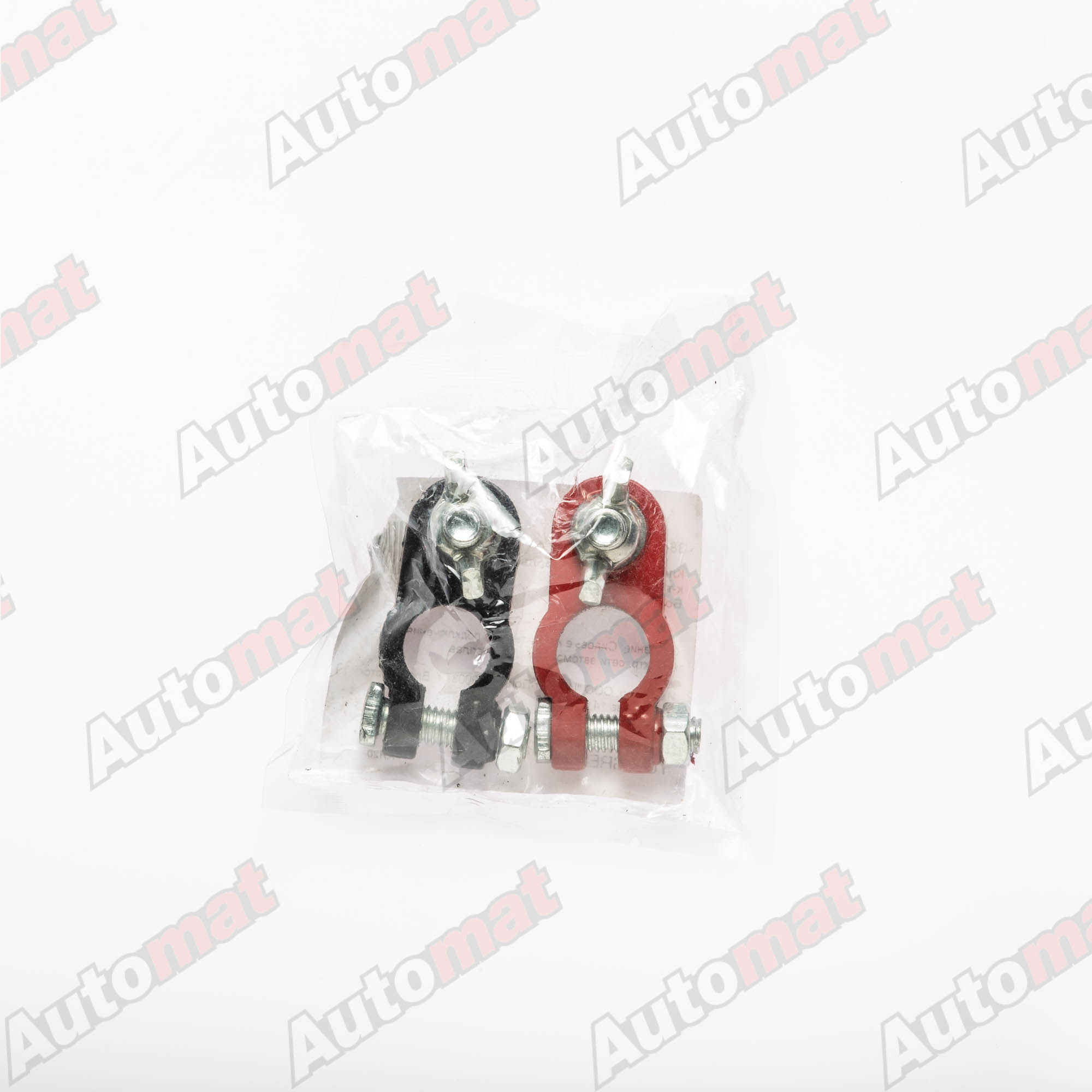 Клемма АКБ "КНР" большая черная/красная, болт с барашком, 2 шт