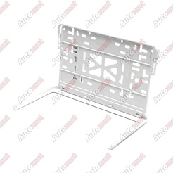 Номера рамка пластм. Квадратная с защелкой с широким полем, БЕЛАЯ (1/30)